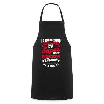 Cadeau nettoyant pour vitres - Tablier de cuisine - noir - Devant - AI Model Male 185 dark (185cm)
