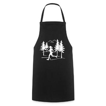 Läuferin Joggerin Marathon Waldlauf Geländelauf - Kochschürze - Schwarz - Vorne - AI Model Male 185 dark (185cm)