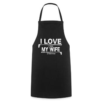 Golf saying husbands golfers joke gift - Cooking Apron - black - Front - AI Model Male 185 dark (185cm)