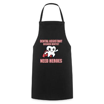 Dental assistant - Cooking Apron - black - Front - AI Model Male 185 dark (185cm)