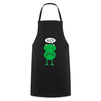 Statement, Der Nö Frosch Lustiges Statement Frog - Kochschürze - Schwarz - Vorne - AI Model Male 185 dark (185cm)