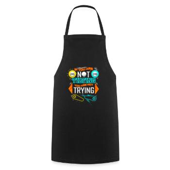 Retro Pinball Trying Tilting Pinball Machine Arcade - Cooking Apron - black - Front - AI Model Male 185 dark (185cm)