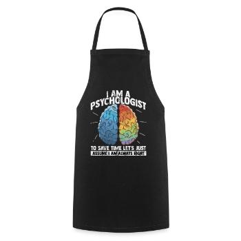 psychologist - Cooking Apron - black - Front - AI Model Male 185 dark (185cm)