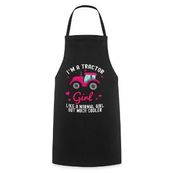 Tractor Trekker Farmer Agricultural Field Harvest Girl - Cooking Apron - black - Front - AI Model Male 185 dark (185cm)