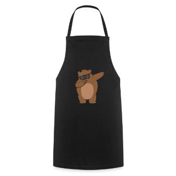 Lustige Dabbing Bär Kinder Grizzly Bear mit - Kochschürze - Schwarz - Vorne - AI Model Male 185 dark (185cm)
