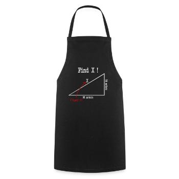 Math Math Meme Find X Found It Pythagore - Tablier de cuisine - noir - Devant - AI Model Male 185 dark (185cm)