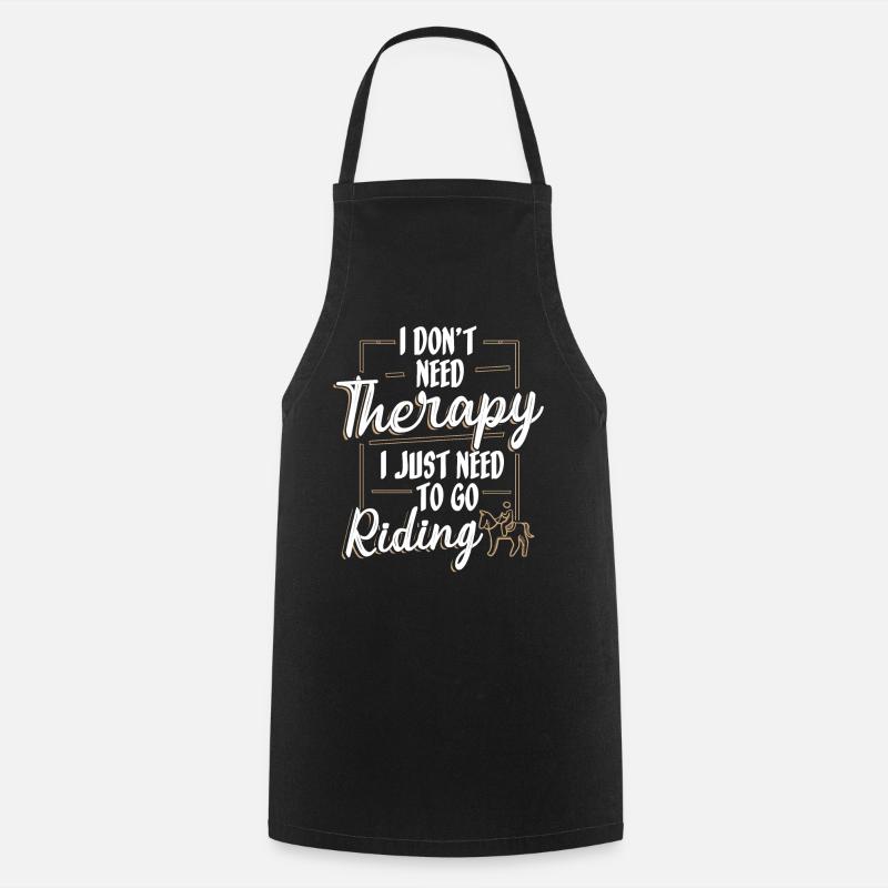 Horses Steeds Rider Rider - Cooking Apron - black
