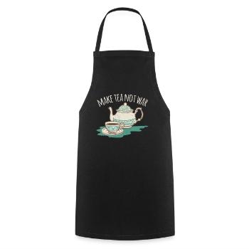 Make tea not war World Peace Zen Meditate - Kochschürze - Schwarz - Vorne - AI Model Male 185 dark (185cm)