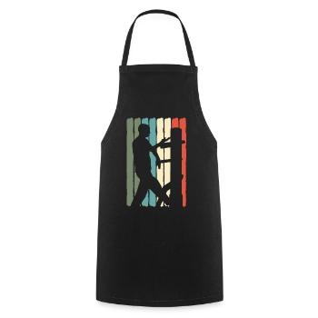 Wing Chun Kung Fu Arts Martiaux Rétro - Tablier de cuisine - noir - Devant - AI Model Male 185 dark (185cm)