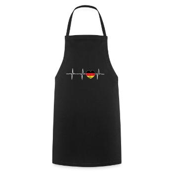 Heartbeat heartbeat Germany flag gift - Cooking Apron - black - Front - AI Model Male 185 dark (185cm)