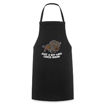 Un seul garçon Qui aime Les Bisons - Tablier de cuisine - noir - Devant - AI Model Male 185 dark (185cm)