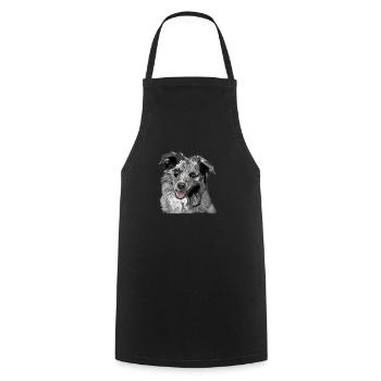 Australian Shepherd - Cooking Apron - black - Front - AI Model Male 185 dark (185cm)