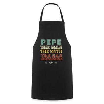 Soccer PEPE - Cooking Apron - black - Front - AI Model Male 185 dark (185cm)
