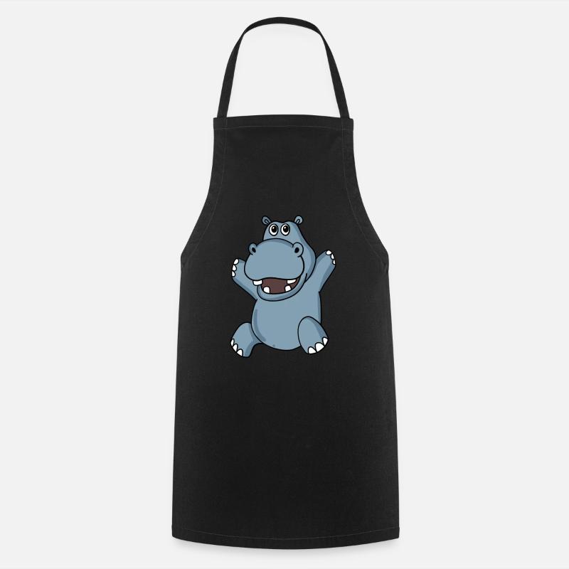 hippopotame - Tablier de cuisine - noir