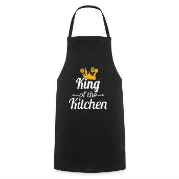 King of the Kitchen Super Hobby Chef Gift - Cooking Apron - black - Front - AI Model Male 185 dark (185cm)