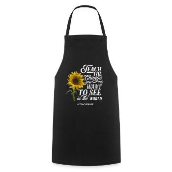 Teacher role model sunflower - Cooking Apron - black - Front - AI Model Male 185 dark (185cm)