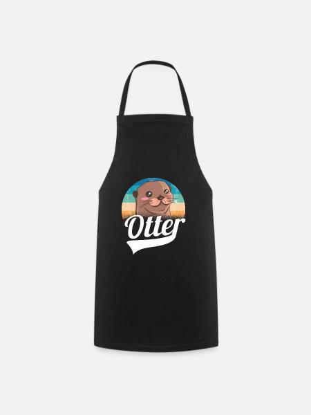 Otter Niedlich Tier Geschenk - Kochschürze - Schwarz