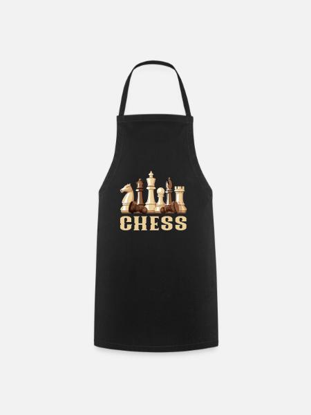échecs - Tablier de cuisine - noir