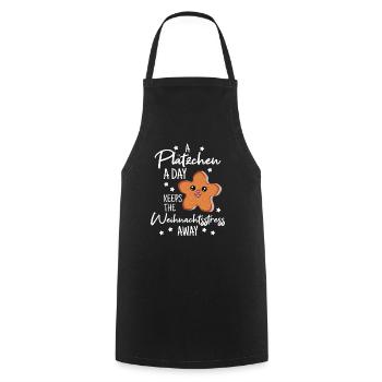 Weihnachten Adevent Plätzchen Spruch für Lebkuchen - Kochschürze - Schwarz - Vorne - AI Model Male 185 dark (185cm)