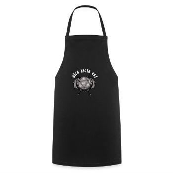 Alea Iacta Est - The die is cast - Cooking Apron - black - Front - AI Model Male 185 dark (185cm)