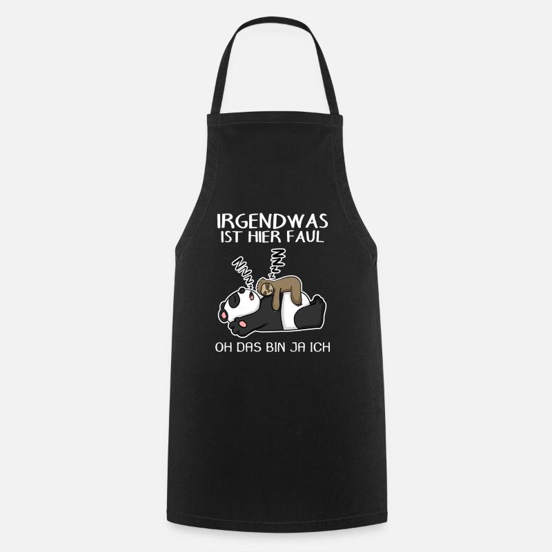 Faultier Spruch Panda Bär - Kochschürze - Schwarz