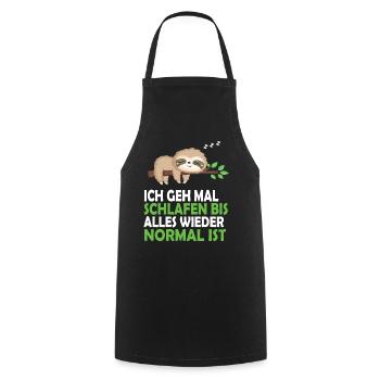 Faultier Schlafanzug Nachthemd Schlafshirt Pyjama - Kochschürze - Schwarz - Vorne - AI Model Male 185 dark (185cm)
