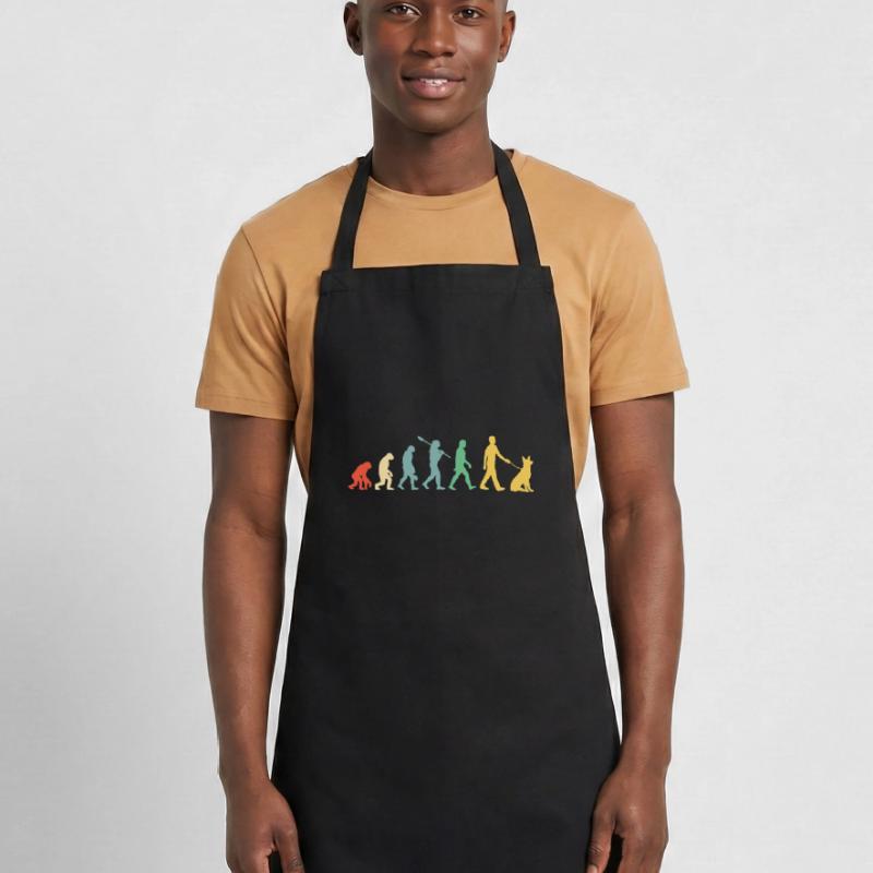 German Shepherd Evolution Retro Design Cooking Apron