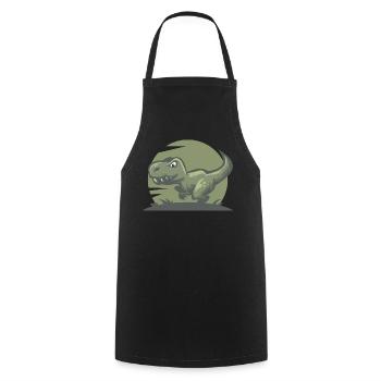 Dinosaure T-Rex - Tablier de cuisine - noir - Devant - AI Model Male 185 dark (185cm)
