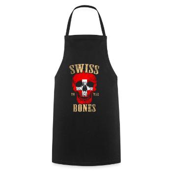 Suisses jusqu’aux os - Tablier de cuisine - noir - Devant - AI Model Male 185 dark (185cm)