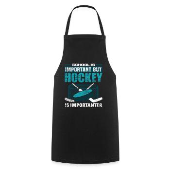 École de hockey - Tablier de cuisine - noir - Devant - AI Model Male 185 dark (185cm)