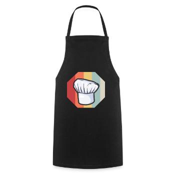 cuisinier - Tablier de cuisine - noir - Devant - AI Model Male 185 dark (185cm)