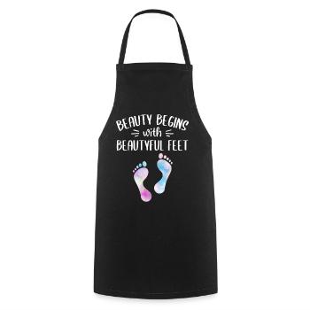 Foot care pedicure podiatrist nail salon gift - Cooking Apron - black - Front - AI Model Male 185 dark (185cm)