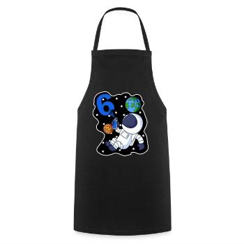 6e anniversaire astronaute cadeau garçon 6 ans - Tablier de cuisine - noir - Devant - AI Model Male 185 dark (185cm)