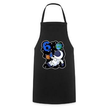 6e anniversaire astronaute cadeau garçon 6 ans - Tablier de cuisine - noir - Devant - AI Model Male 185 dark (185cm)