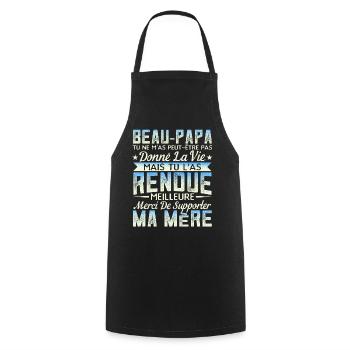 Beau-Pére Cadeau Beau-Papa Cadeaux - Tablier de cuisine - noir - Devant - AI Model Male 185 dark (185cm)