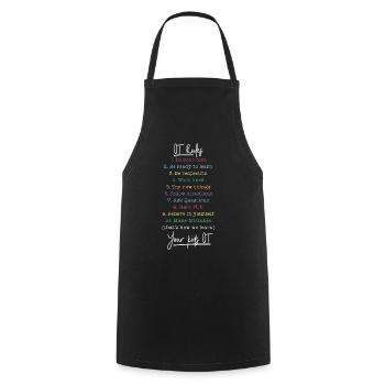 Ergotherapeut OT Rules - Kochschürze - Schwarz - Vorne - AI Model Male 185 dark (185cm)