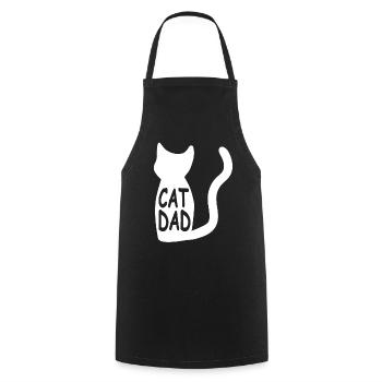 Cats Father Cats Papa CAT DAD - Cooking Apron - black - Front - AI Model Male 185 dark (185cm)