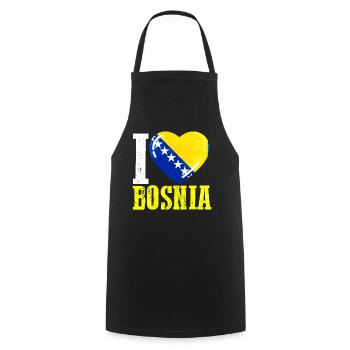 I love Bosnia - Cooking Apron - black - Front - AI Model Male 185 dark (185cm)