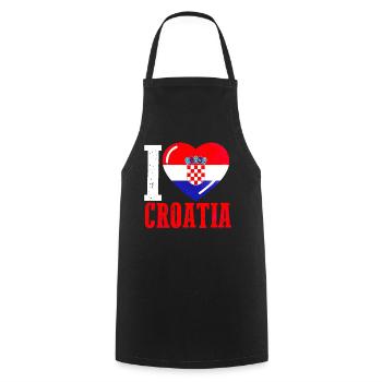 Croatia Heart - Cooking Apron - black - Front - AI Model Male 185 dark (185cm)