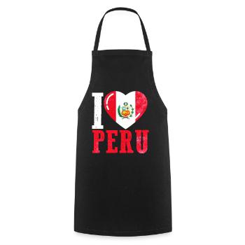 J’aime le Pérou - Tablier de cuisine - noir - Devant - AI Model Male 185 dark (185cm)