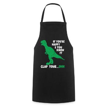 Dinosaur T-Rex Joke Dino Meme Fun Gag - Cooking Apron - black - Front - AI Model Male 185 dark (185cm)