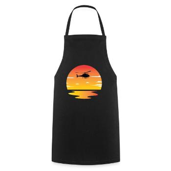 helicopter - Cooking Apron - black - Front - AI Model Male 185 dark (185cm)