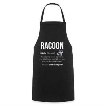 Raccoon - Cooking Apron - black - Front - AI Model Male 185 dark (185cm)