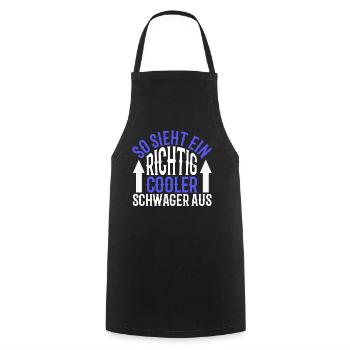 So sieht eine richtig cooler Schwager aus Geschenk - Kochschürze - Schwarz - Vorne - AI Model Male 185 dark (185cm)