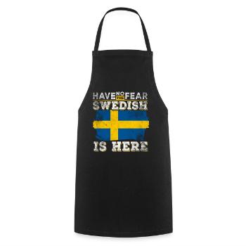 Drôle de Suédois - Tablier de cuisine - noir - Devant - AI Model Male 185 dark (185cm)