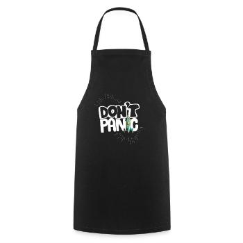 No Fear Panic Saying Comic Rocket Humor Helper - Cooking Apron - black - Front - AI Model Male 185 dark (185cm)