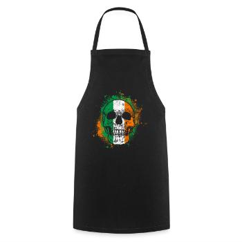 Irischer Totenkopf - Kochschürze - Schwarz - Vorne - AI Model Male 185 dark (185cm)