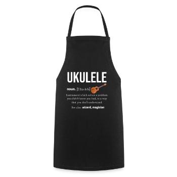 Ukulélé - Tablier de cuisine - noir - Devant - AI Model Male 185 dark (185cm)