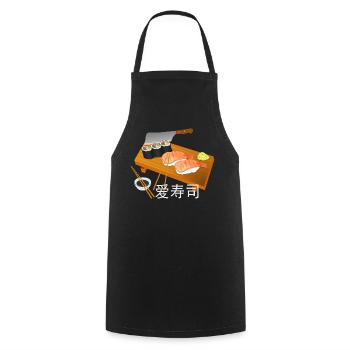 Ich Liebe Sushi - Kochschürze - Schwarz - Vorne - AI Model Male 185 dark (185cm)