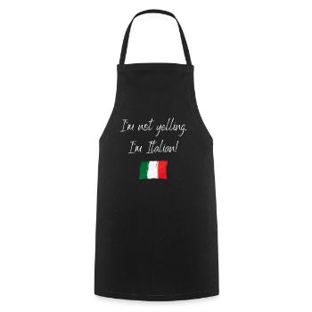 I'm Not Yelling, I'm Italian Funny Italian Flag - Cooking Apron - black - Front - AI Model Male 185 dark (185cm)